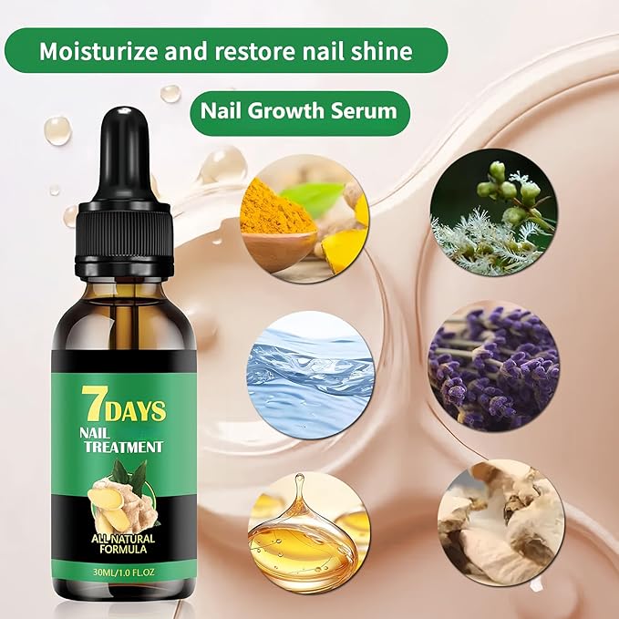 2Pcs Ginger Nail Growth and Strengthener-Nail Growth Serum-30ML Each Natural Nail Strengthener for Damaged Nails-Ginger Nail Treatment