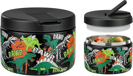 12oz Kids Soup Thermo for Hot Food Insulated Vacuum Food Jar with Buckle Lid, Stainless Steel Wide Mouth Leak Proof Lunch Container for School Travel 1 Pack