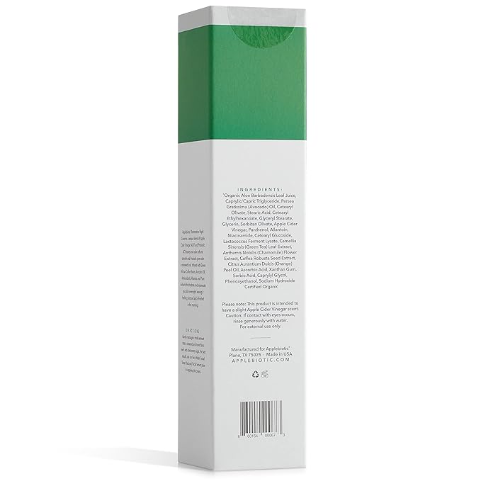 Apple Cider Vinegar Probiotic Restorative Night Cream & Face Wash Duo with African Green Coffee Extract, Vitamin B3, Green Tea and Chamomile Extract to Firm and Restore for Dry, Oily, Sensitive Skin