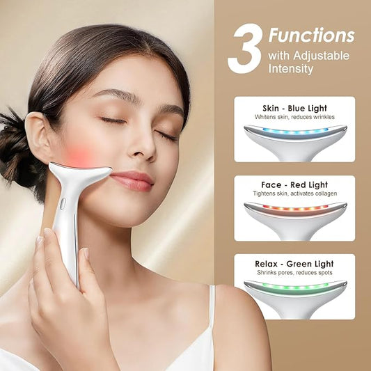 Facial and Neck Massager for Face, Neck & Eye - Skin Lifting & Firming - Wrinkle & Dark Circle Reducer - at Home Skin Care Face Sculpting Tool and Neck Massager