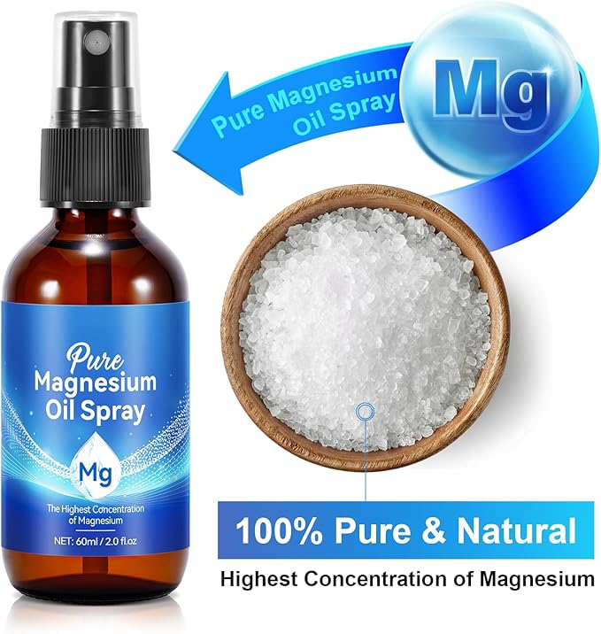 Magnesium Spray 2PACK, Pure Magnesium Chloride Oil Spray, Magical Magnesium Body Spray 2.02 fl.oz