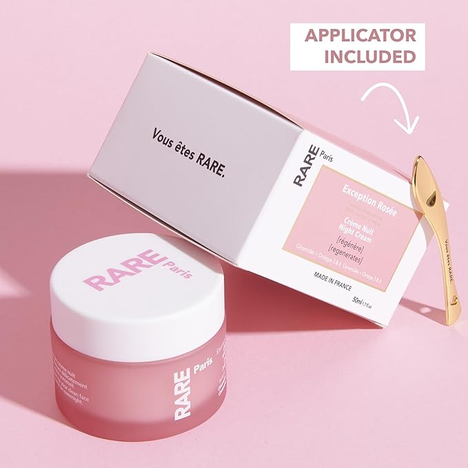 Exception Rosée - Regenerating Night Cream with Ceramides, Omega 3&6 and Immortelle. Protecting, hydrating, regenerating - Made in France