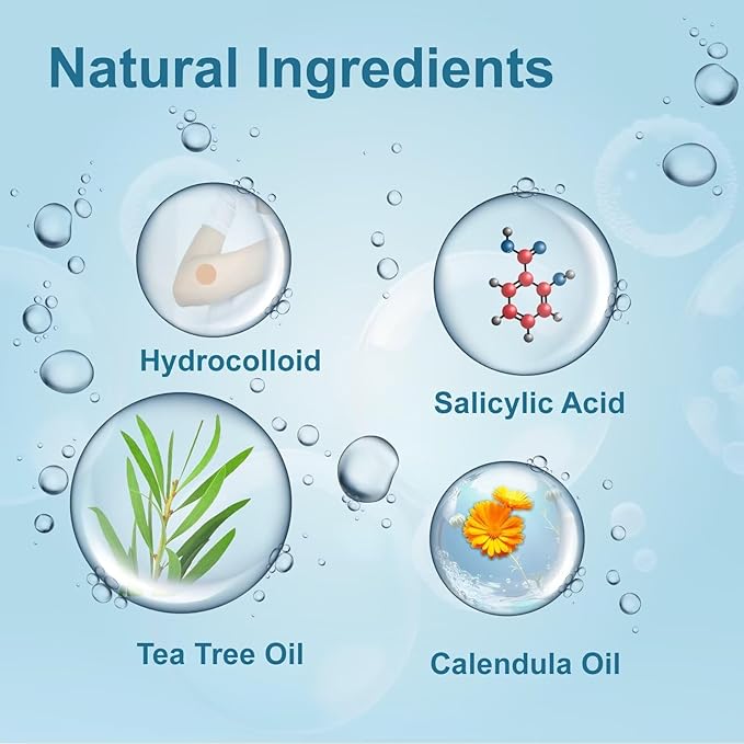 Pimple Patches for Face, Hydrocolloid Acne Patches, Absorb Zits and Blemishes, Invisible Spot Cover, Treatment for Breakouts, Acne Stickers with Salicylic Acid and Tea Tree Oil (36 Count)