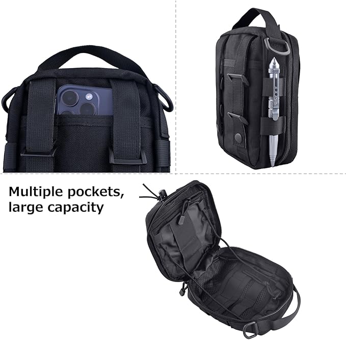 Azarxis Equipment Multi-Purpose Tactical EDC Admin MOLLE Pouch Utility Tools Bag Organizer Military Waist Belt Modular Attachment