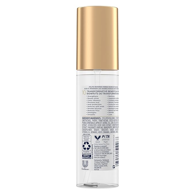 Dove Serum Bond Strength for Chemically Damaged Hair with Bio-Protein Care Technology and Peptide Complex 3.3 Fl Oz