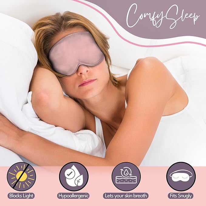 CELESTIAL SILK 100% Silk Sleep Mask for Women with Silk Covered Elastic Strap, Mask for Sleeping (One Size, Vintage Pink)