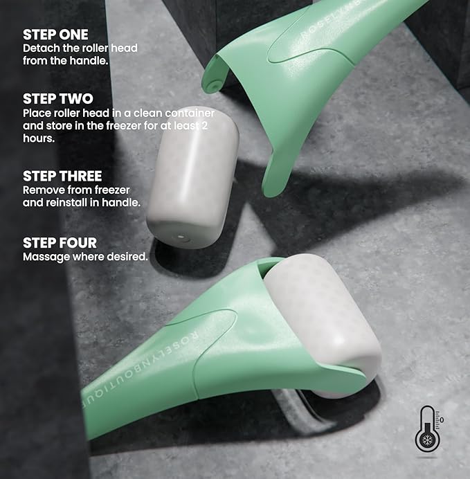 ROSELYNBOUTIQUE Ice Roller for Face Wrinkles Fine Lines Puffiness Stick Massager Facial Skin Care Tools Self Care Gifts for Men Women (Green)