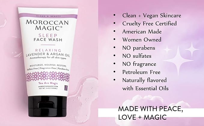 Moroccan Magic Sleep Face Wash | Clean Beauty | Sweet Lavender | Vegan | Cruelty-Free