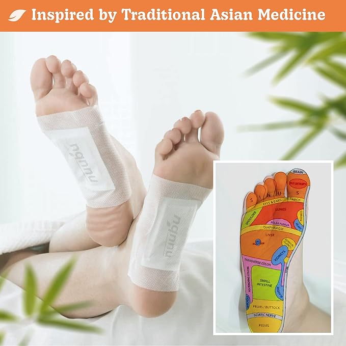 | Ginger Deep Cleansing Foot Pads for Better Sleep & Foot Care | Premium Japanese Organic Foot Pads with Ginger Powder (10 Pc)