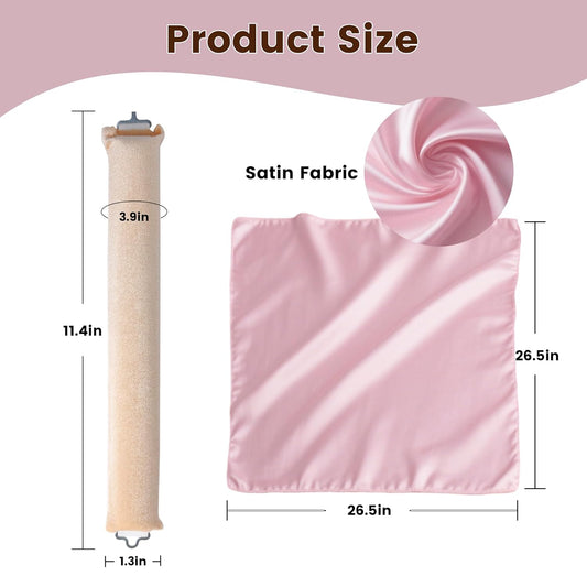 Heatless Curls Overnight Hair Curler - 4 Pcs Curling Rod to Sleep In, Satin Flexi Rods for All Hair Types，Velvet Rollers with Satin Scarf Girl's gift