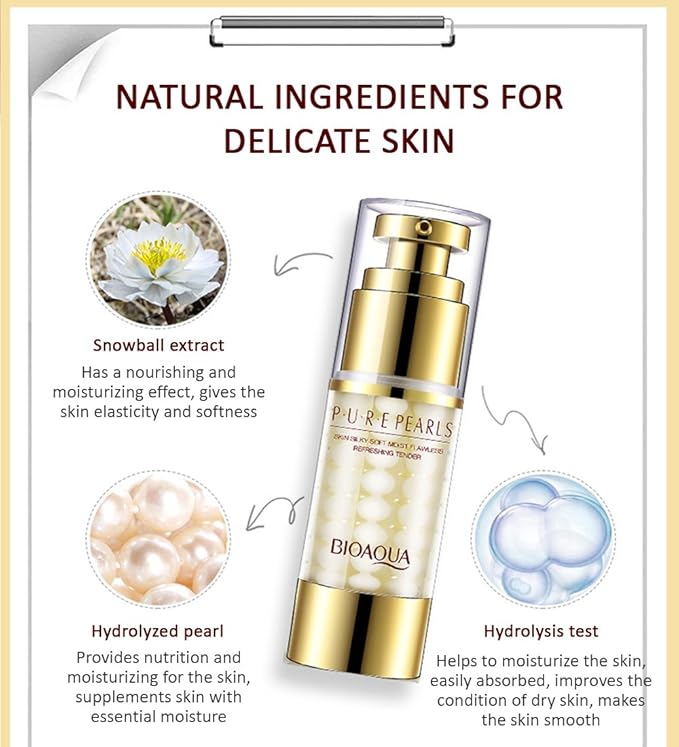 BIOAOUA Pure Pearls Skin Silky Flawless Refreshing Eye Cream Essence Beautiful Moisturized Skin Oil Control 35g