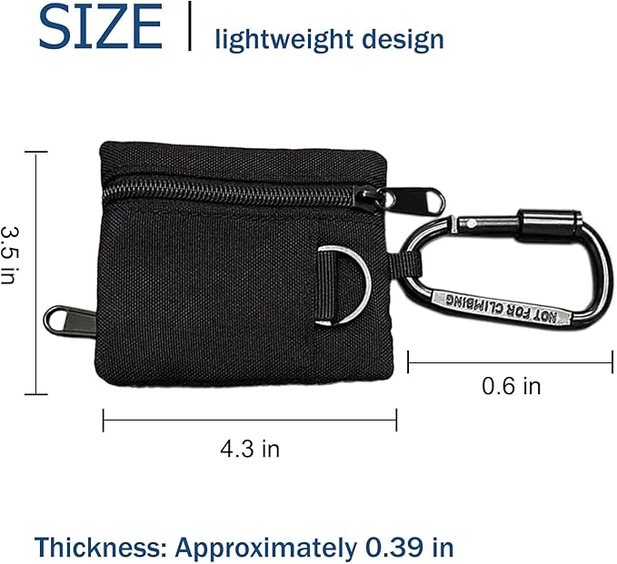 3 Pack Tactical EDC Keychain Pouch with Upgraded D-Ring - Military Mini Molle Utility Organizer for Outdoor, Hiking, Camping, Belt Gear, Zipper Pocket Bag