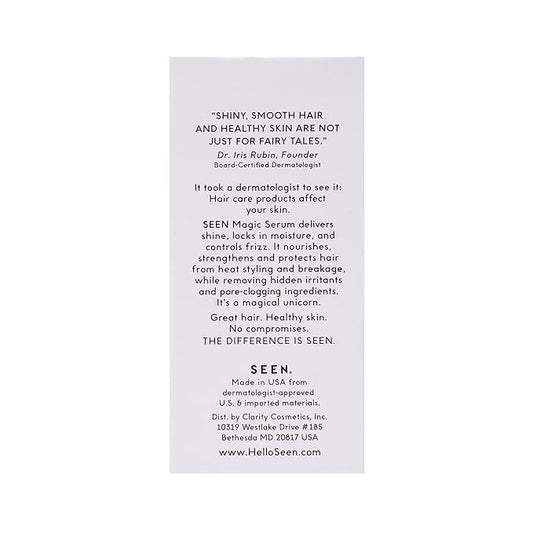 SEEN Magic Serum, Fragrance Free - Non-Comedogenic & Sulfate-Free Hair Serum- Anti Frizz- Dermatologist-Developed - Safe for Sensitive, Eczema & Acne Prone Skin