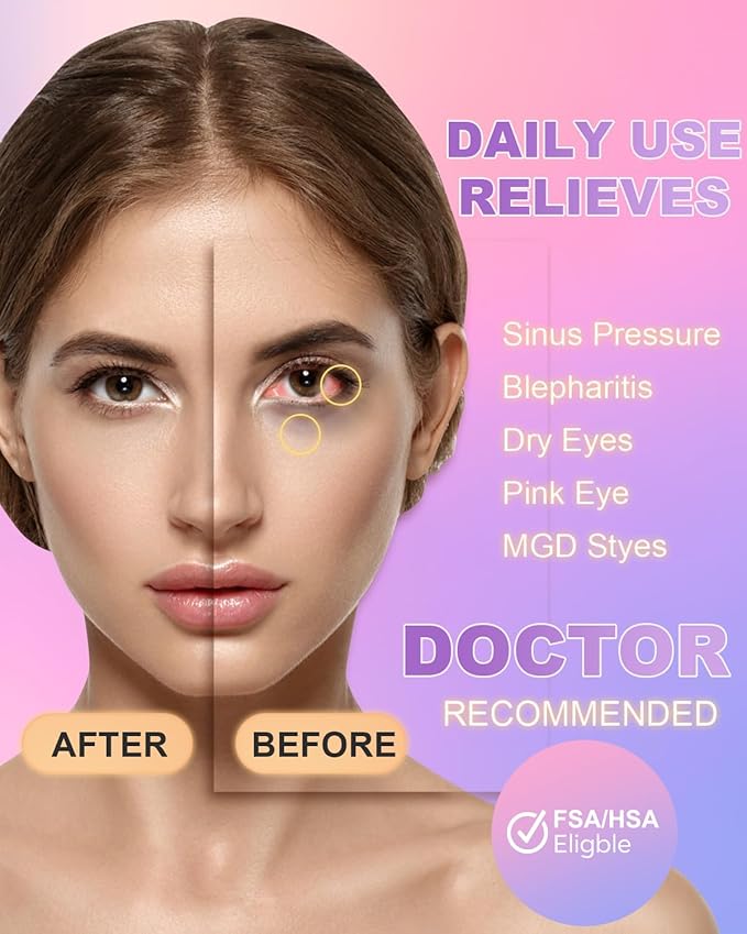 ProCIV FSA/HSA Eligible 20 Packs Steam Eye Masks, Warming Eye Masks for Dark Circles, Disposable Self-heating Hot Eye Mask Soothing Headache, Dry Eyes, Heating Eye Mask for Stress Eye Fatigue Relief