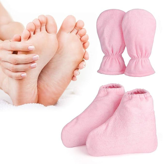 Paraffin Wax Gloves for Hand and Feet, Segbeauty Thick Paraffin Heated SPA Mittens Foot Liners, Gloves & Socks for Hot Wax Hand thera-py Thermal treat-ment Wax Warmer Paraffin Wax Machine Pink