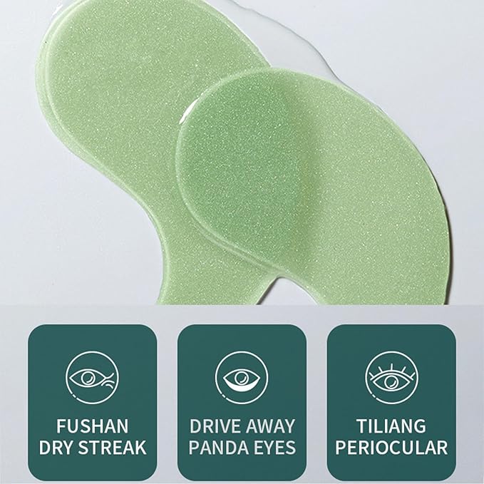 Under Eye Mask, Under Eye Patches, 60 Pcs Moisturizing and Improving Eye Skin Dryness, Nourishing Eye Care Mask for Dark Circles and Puffiness (Centella green)