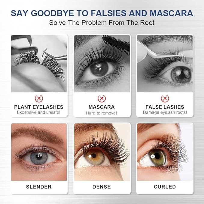 VGO Eyelash Serum - Lash Serum for Eyelash Growth, Clear Effect for Thicker, Longer Lashes with Natural Ingredients - Safe, Gentle & Non-Irritating for All Skin Types.