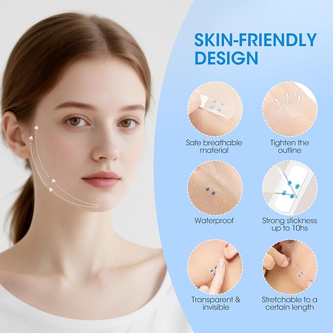 Face Lift Tape, 152PCS Face Tape Lifting Invisible for Face,Neck,Jowls,Eyes Sagging Skin, Wrinkles and Double Chin, Neck Tape Facelift Tape Skin Tape for Facial Lifter Tape for Makeup