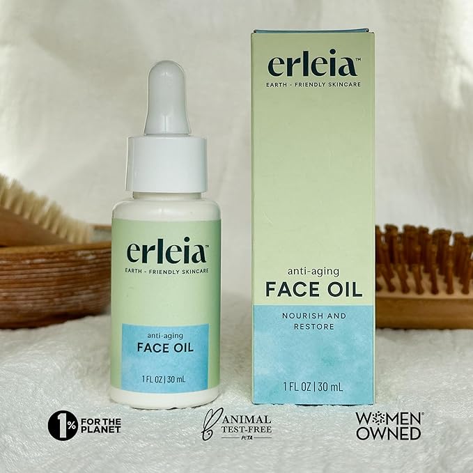 Anti-Aging Face Oil, Moisturizing Facial Oil with Natural Botanicals, Vegan, Cruelty-Free, Travel-Friendly Compostable Bottle