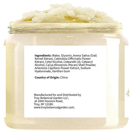 Oatmeal + Calendula Body & Foot Scrub 10 oz - Very Gentle, and Perfect for Sensitive Skin, for a complete spa-like experience - The best stocking stuffer.