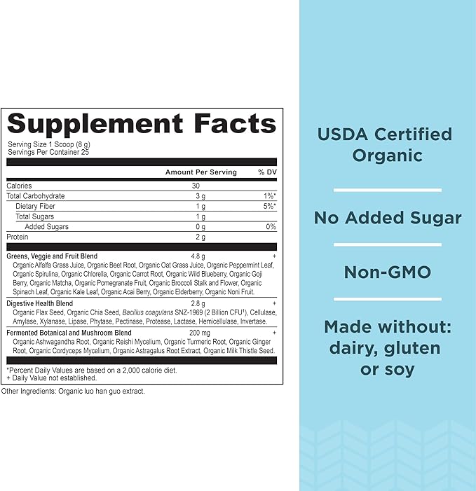 Ancient Nutrition Organic Supergreens Powder, Greens Flavor, 25 Servings + Multi Collagen Protein Powder, Strawberry Lemonade, 24 Servings