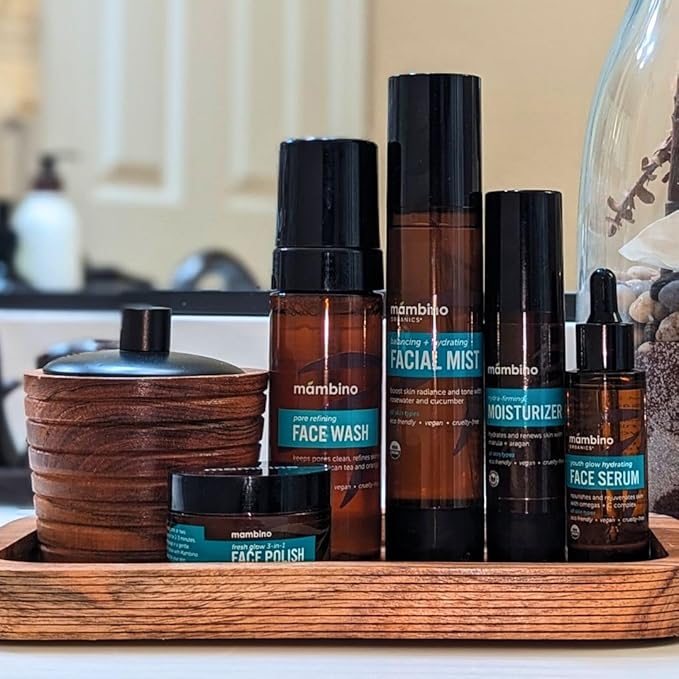 Mambino Organics Youth Glow Hydrating Serum – Organic, Face Serum with Namibian Marula – Nourishing Omegas & Vitamin C for Dryness, Dark Spots, Dullness – Cruelty-Free Skin Care, 3-Pack 1 fl oz