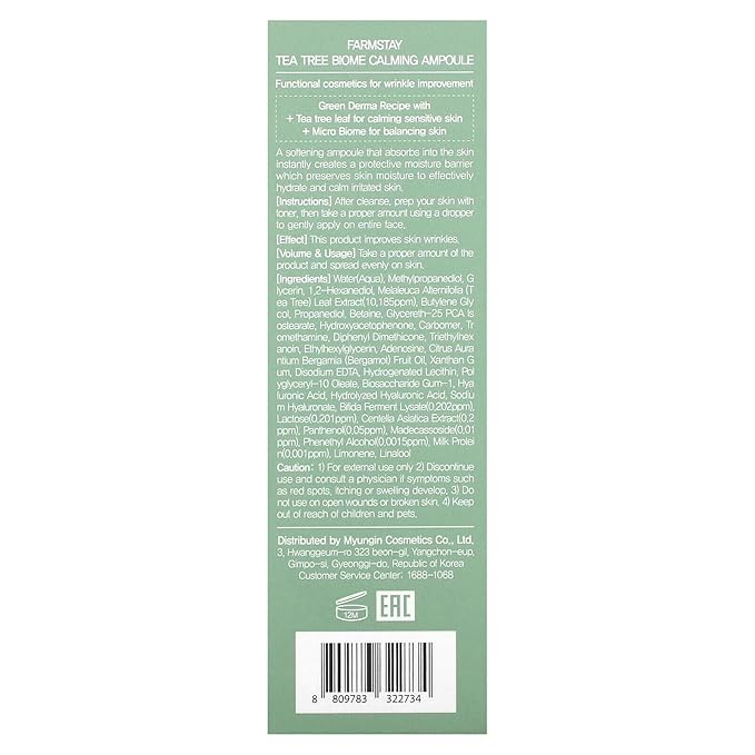 Farmstay Tea Tree Biome Calming Ampoule-50ml / 1.69 fl.oz. (Made in Korea)