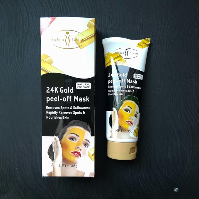 MK aichun 24k Gold Peel-Off mask,Face Care Facial mask, Collagen Gold Powder Crystal Facial Mask