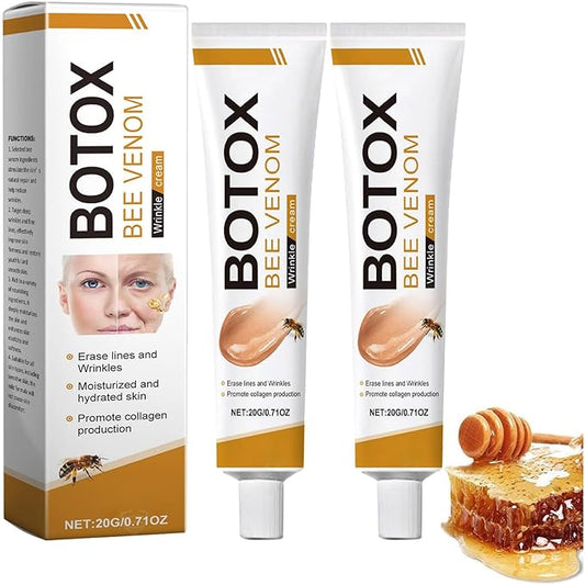 2 Pack Bo-tox Bee Venom Cream for Lifting & Firming Saggy Face/Neck/Eyes, Wrinkle & Fine Lines & Eye Bag Removal, Restoring Elasticity & Deeply Moisturizing, Natural Bee Venom Serum for All Skin Types