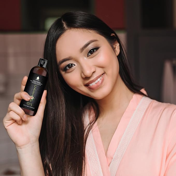 Pursonic Castor Oil (16oz) Cold-Pressed, 100% Pure, Hexane-Free Castor Oil-Moisturizing & Healing, For Dry Skin, Hair Growth - For Skin, Hair Care, Eyelashes