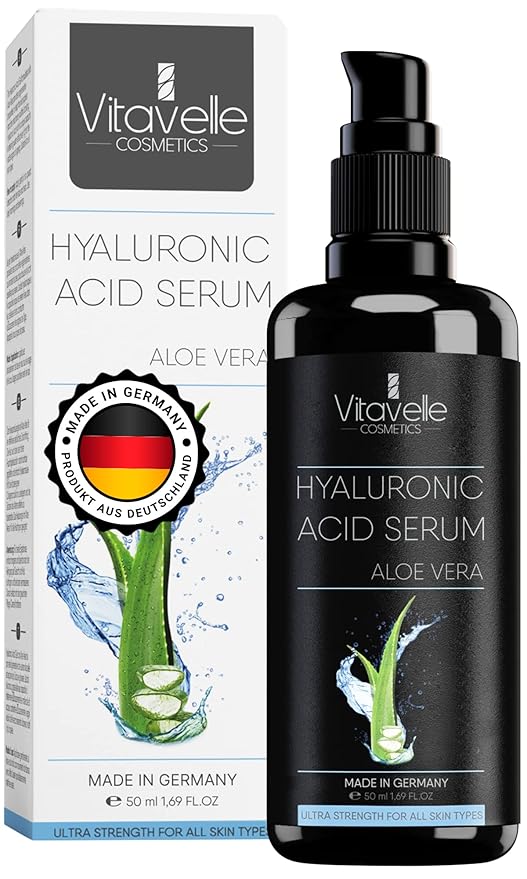 Hyaluronic Acid Serum with Aloe Vera – Anti Aging Aloe Hyaluronic Acid Face Serum – Postbiotic Hyaluronic Acid Moisturizer and Hydrating Serum – No Parabens or Irritants – Skin Serum by Vitavelle