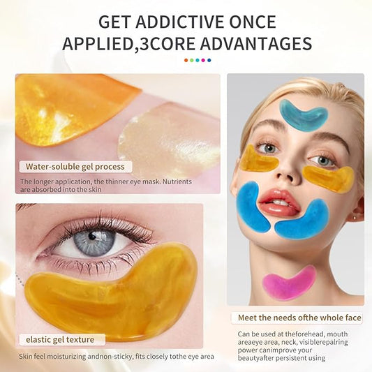 MOND'SUB Premium Under Eye Patches, Gel Eye Patches Hydrating & Refresh for Puffy Eyes, Under Eye Bags & Dark Circles, Natural Collagen Eye Gels Pads, Crystal Anti-Aging Eye Mask (Yellow)