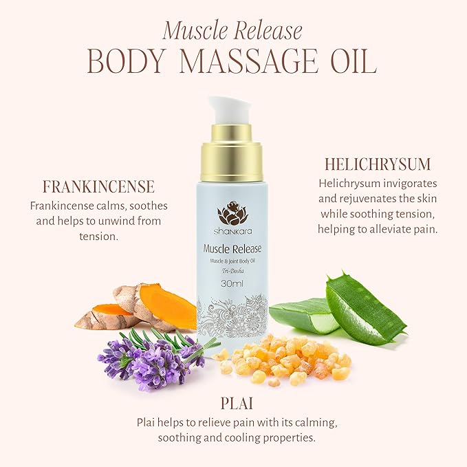 Shankara Body Massage Oil for Muscle Relief – All-Natural Body Oil with Arnica and Lavender Oil for Aromatic Massage Therapy – Warming Oil to Soothe Joints and Muscles (30 ml)