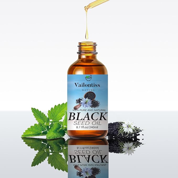 Black Seed Oil - Hair Growth Oil, Carrier Oil for Relaxing Massage and Body Oil, Black Seed Oil for All Hair Types and Skin(Black Seed Oil, 8 Fl Oz)