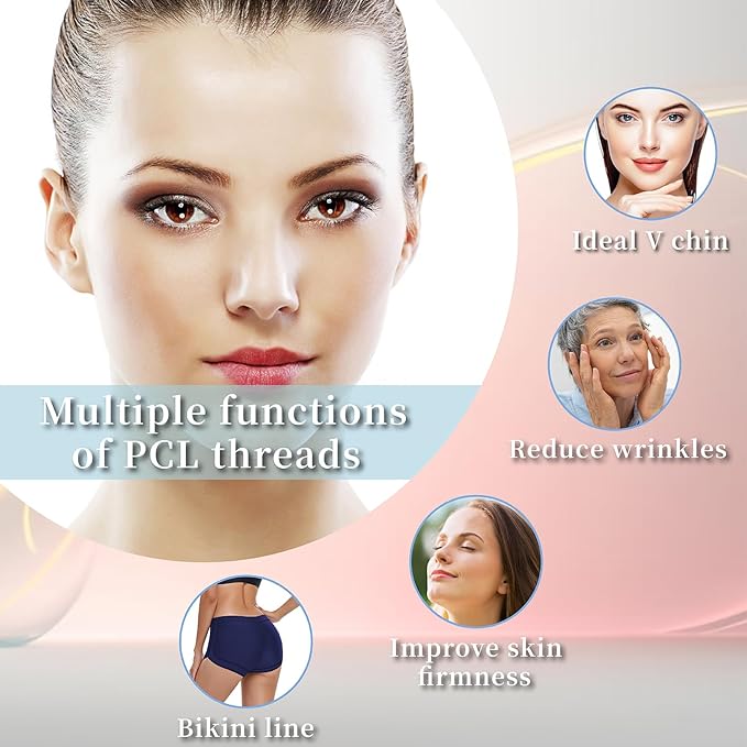 elves PCL Threads for Face Lift Mono Threads 29G25mm Pcl Smooth Threads Sharp Tip PCL Threads Mono 20Pcs Long-Lasting Skin Tightening Smoothing of Wrinkles