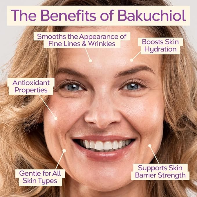 Tree To Tub Bakuchiol Face Serum - Gentle Hydrating Retinol Serum for Face with Hyaluronic Acid & Peptides for All Skin Types