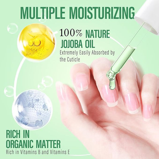 CHUCHU Organic Cuticle Oil for Nails: Kiwi Jojoba Nail Oil with Vitamin B & E - Moisturizes Repairs and Promotes Nail Growth - Prevents Dryness Hangnails and Chapped Skin 15ML