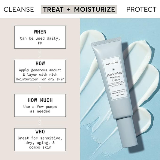 Naturium Skin Soothing Recovery Lotion, Marshmallow Root Plus Arnica, Beta-glucan & Aloe, Lightweight Moisturizer, 1.7 oz