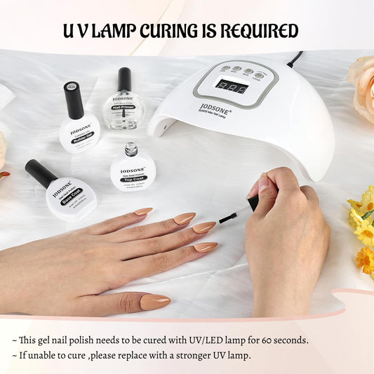 JODSONE 4Pcs Base Coat Top Coat Nail Primer Builder Gel for Strong Long Lasting Manicures Prep Protect and Perfect Your Nails 16.5ml Each Salon Quality Set