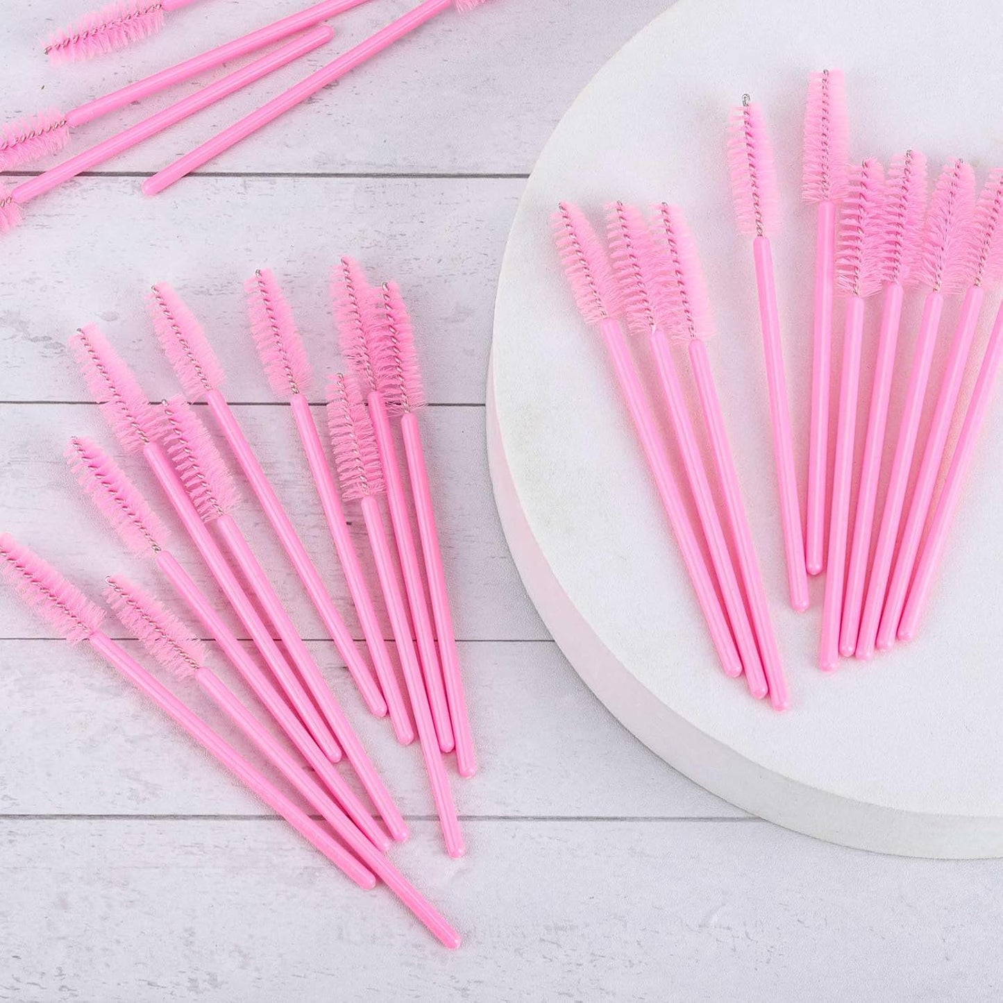 1000 Disposable Mascara Wands Eyelash Brushes Spoolies for Eyebrow Eye Lash Extension Pink