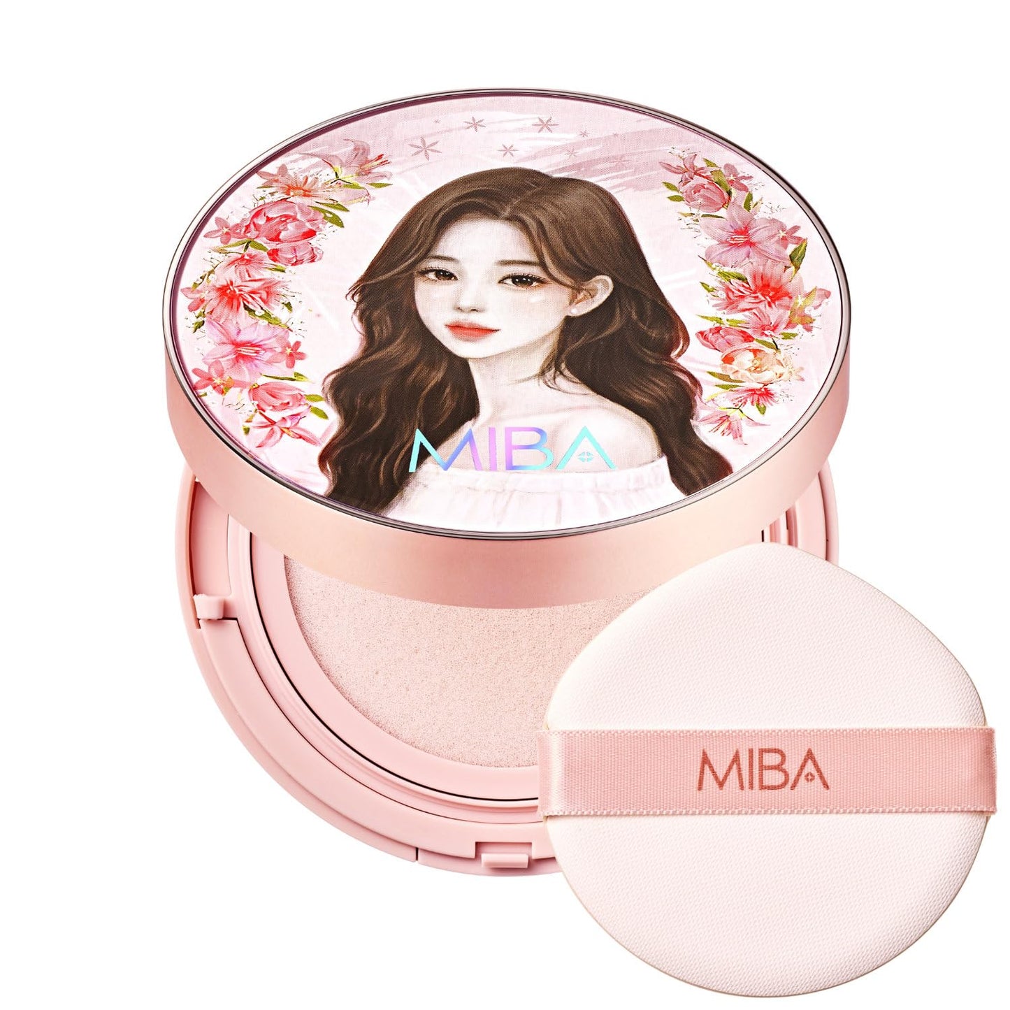 MIBA Ion Calcium Foundation Double Cushion Glow 25 g / 0.88 oz Big Cushion SEASON 3. Long Lasting Cover Effect. Moisture glow. Skin tightening relief. Smooth adhesion. (Lovely #23 Rosy Beige)