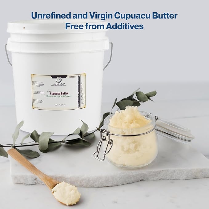 uh*Roh*Muh 100% Pure Virgin 1 Gallon Cupuacu Butter from Brazil - Unrefined, Ultra-Moisturizing & Nourishing for Skin and Hair (Net Wt: 3.5 Kgs/ 7.7 lbs)