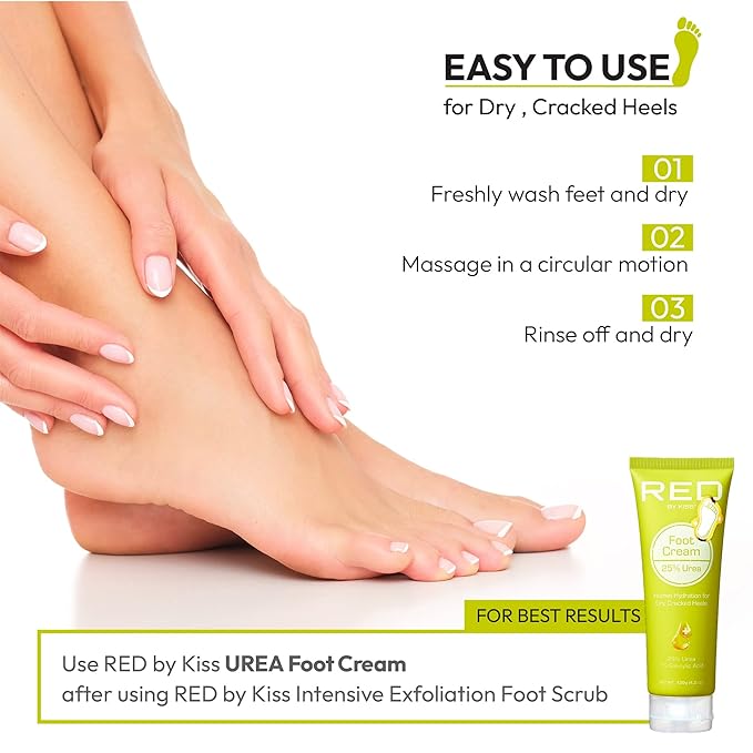 RED by Kiss Foot Scrub for Dead Skin – Exfoliates, Moisturizes, Nourishes Dry and Cracked Heels, Use with Foot Scrubber for Pedicure 5.3 oz.