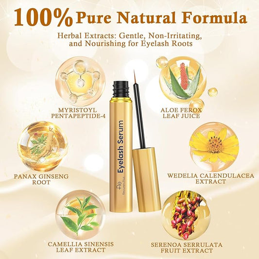 Premium Eyelash Growth Serum: Advanced Vegan Formula for Longer Thicker Lashes – Natural Safe Ingredients in 3ML