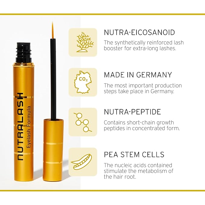 Nutralash ADVANCED Eyelash Formula - Lash Serum for Longer Eyelashes in Just 4-6 Weeks I Eyelash Growth Serum I Made in Germany I 3ml
