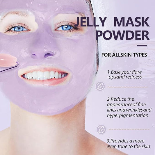 Jelly Mask for Facials, Hydrating & Moisturizing Peel-Off Rubber Gel Face Mask, Skin Care for Deep Hydration & Glow, 23 Fl Oz Jar Professional Spa Use for All Skin Types with Lavender essence