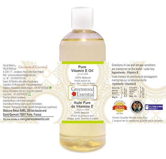 Pure Vitamin E Oil Natural Therapeutic Grade 200ml (6.76 oz)