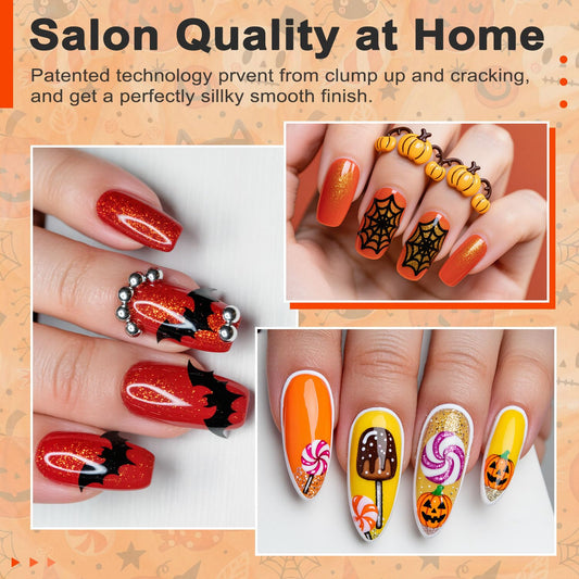 LAVENDER VIOLETS 22Pcs Dip Powder Nail Kit Starter - 16 Colors Halloween Glitter Powder Dipping Liquid Set with Base & Top Coat Activator for Dips Manicure M9601