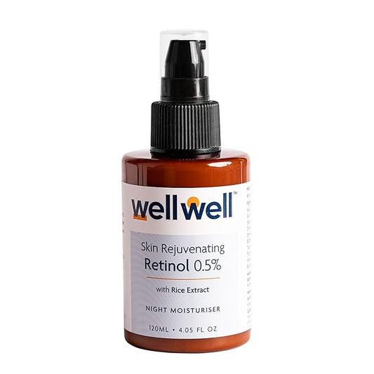wellwell Retinol Cream for Face - Targets Fine Lines & Wrinkles, Uneven Skin Tone & Redness | Fragrance-Free Night Cream | 4.05 Fl Oz