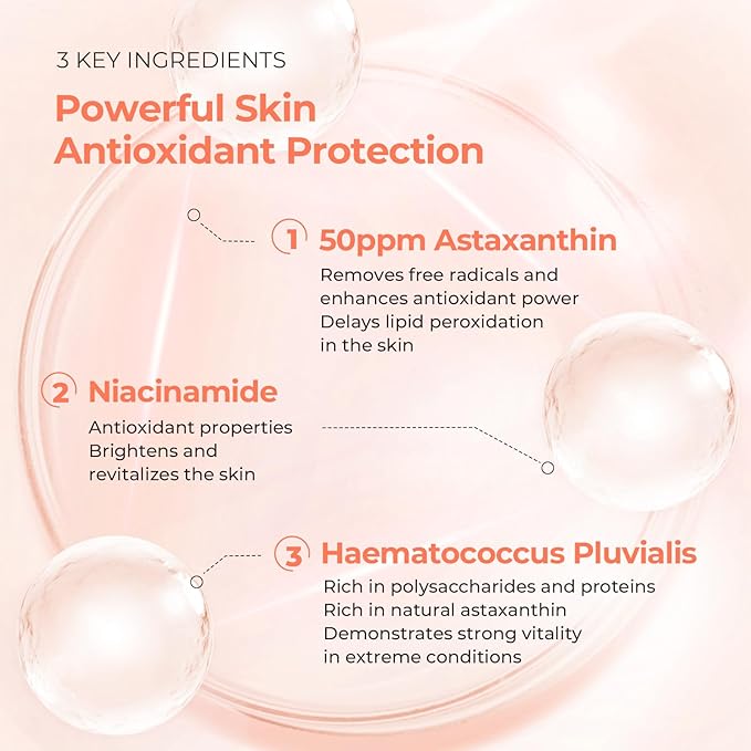 2-Step Astaxanthin Firming Ampoule Mask (1.5ml+33mlx5PCS) - Firming & Radiance-Boosting with Astaxanthin for Wrinkle Reduction and Even Skin Tone